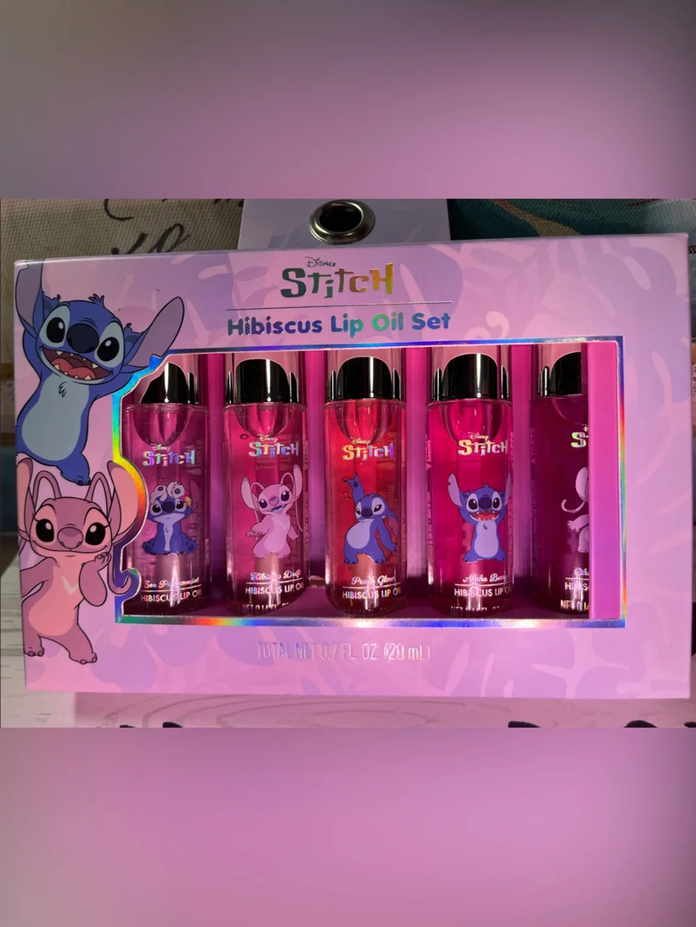 Disney Stitch Hibiscus Lip Oil Set - Pink and Purple Pack
